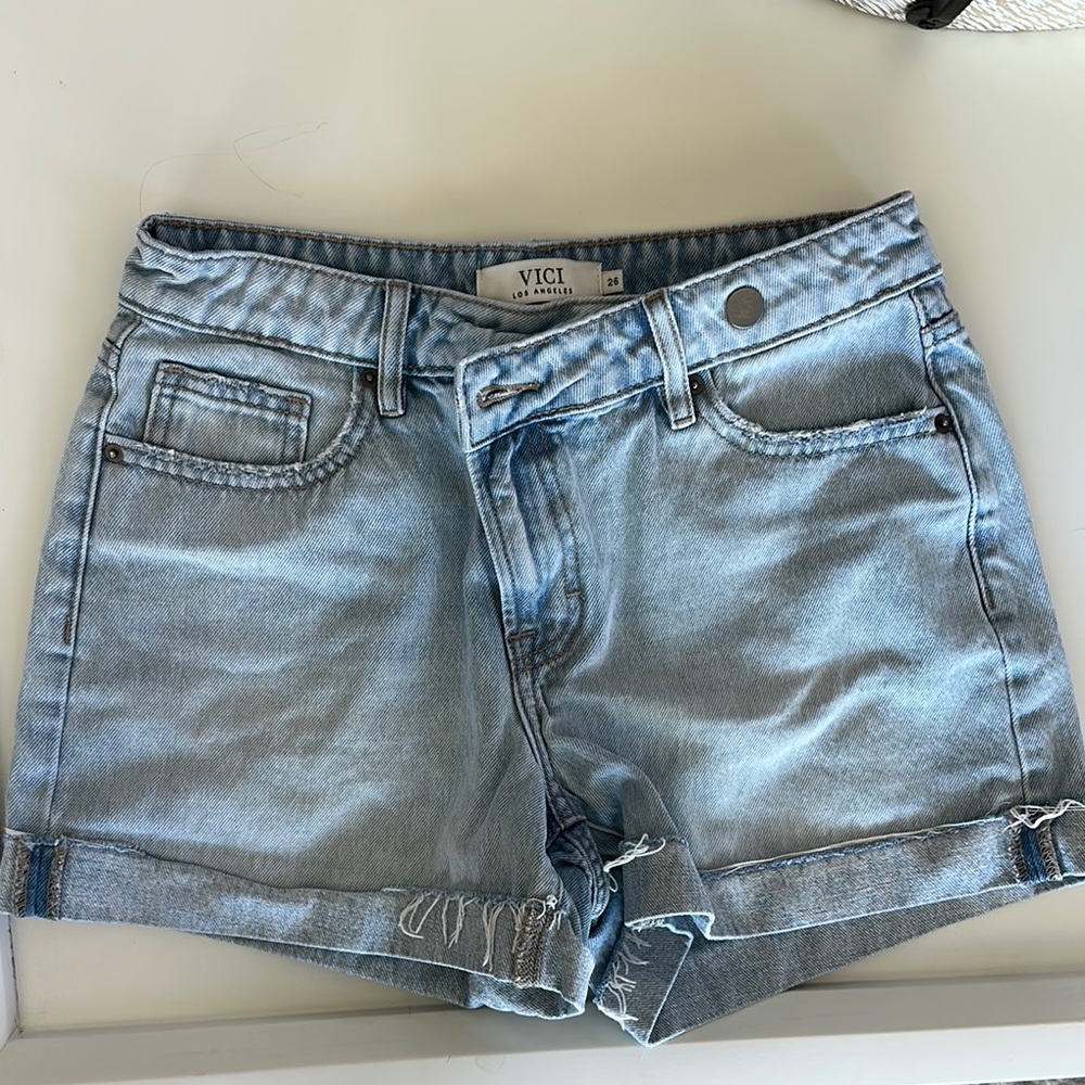 VICI Women's Light Blue Denim Shorts